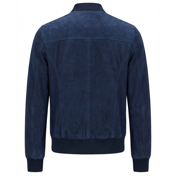 Womens Real Goat Suede Bomber MA-1 Jacket Faye Blue