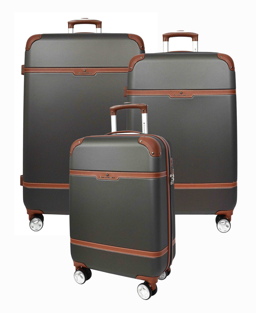 Four Wheel Suitcase Hard Shell Luggage Expandable Sizes Deluxe Grey 1