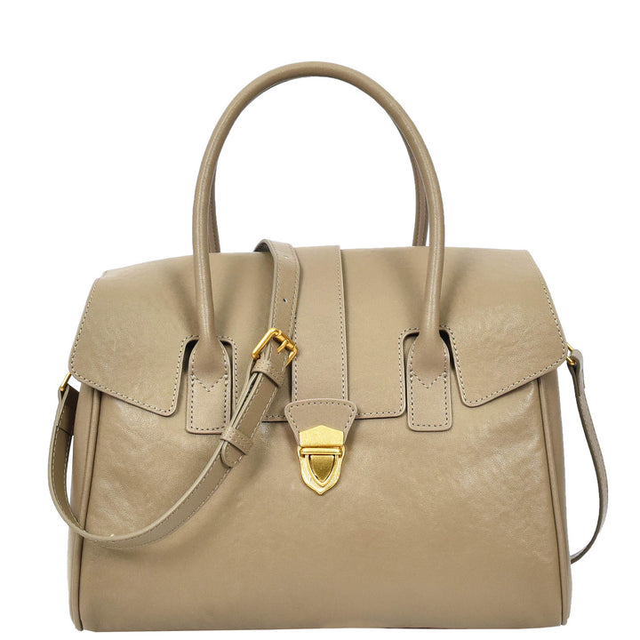 Women's Real Leather Shoulder Bag Large Size Classic Style Tacoma Grey-1