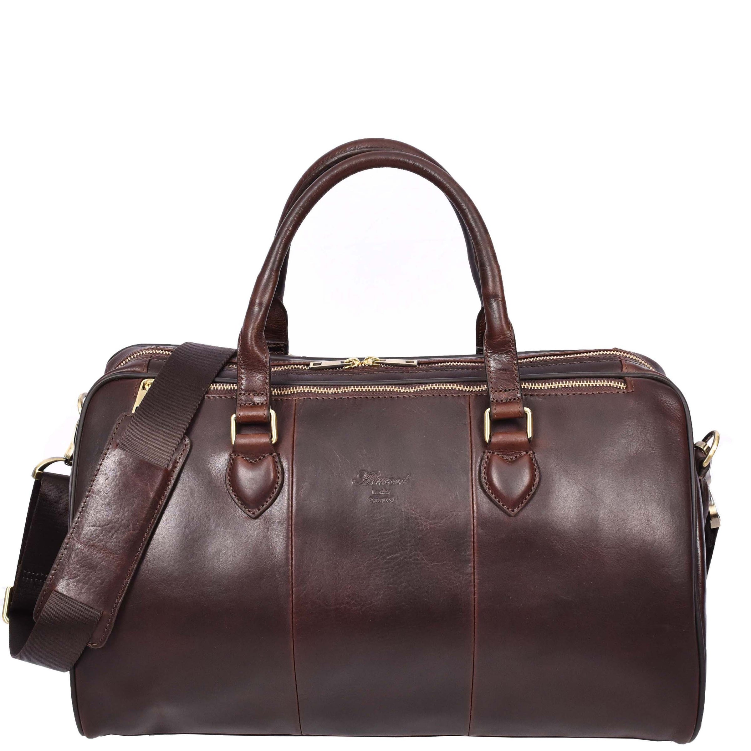 Real Leather Holdall Weekend Travel Duffle Bag Brown House of Leather