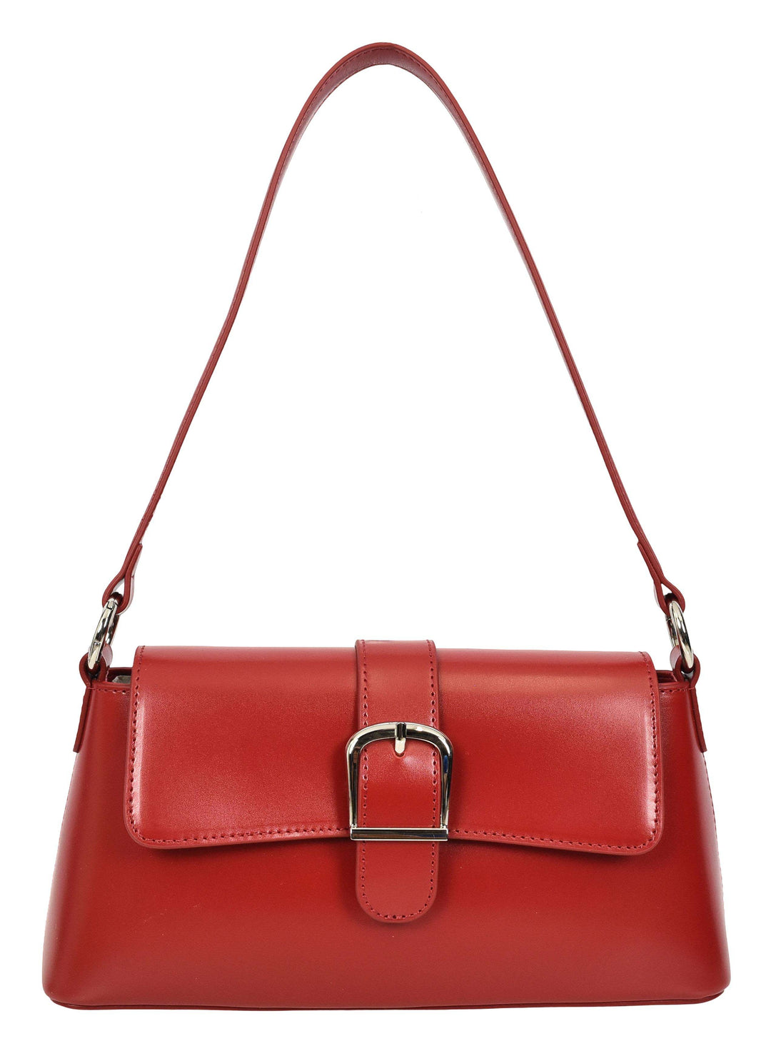Women's Glazed Leather Small Handbag 2-in-1 Style Xyla Red