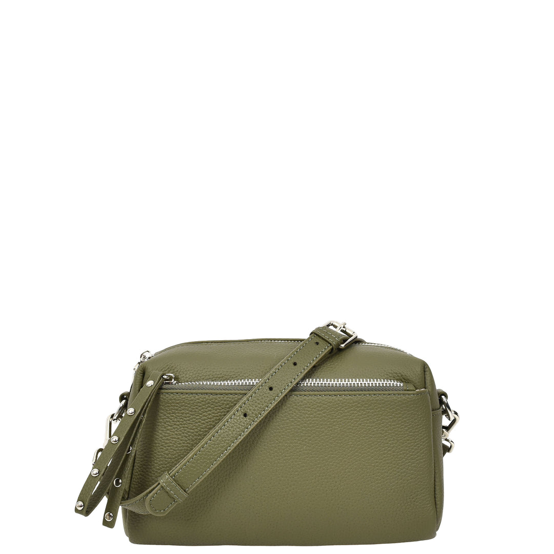 Womens Real Leather Small Shoulder Crossbody Bag Casual Pouch Zeno Green