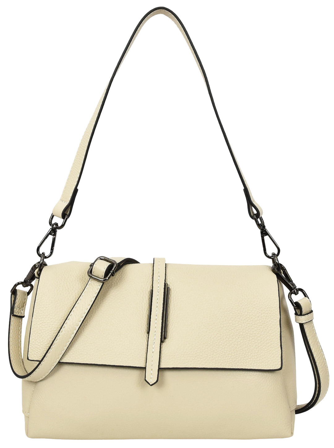 Women's Premium Leather Shoulder Bag 2-in-1 Style Handbag  Zelia Off-White