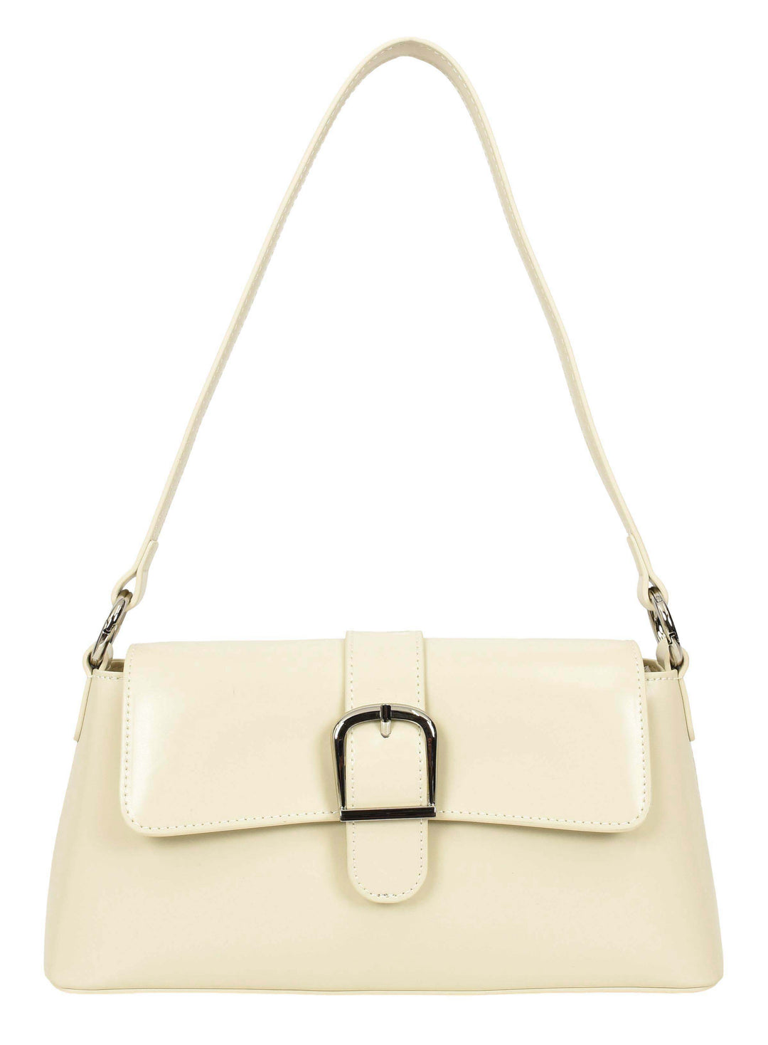 Women's Glazed Leather Small Handbag 2-in-1 Style Xyla Off-White