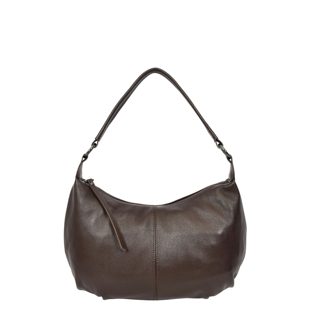 Womens Real Leather Shoulder Bag 2-in-1 Cross Body Casual Style Hobo Callie Brown