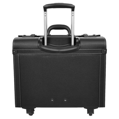 Four Wheel Pilot Case Faux Leather Cabin Bag Commander Black-2