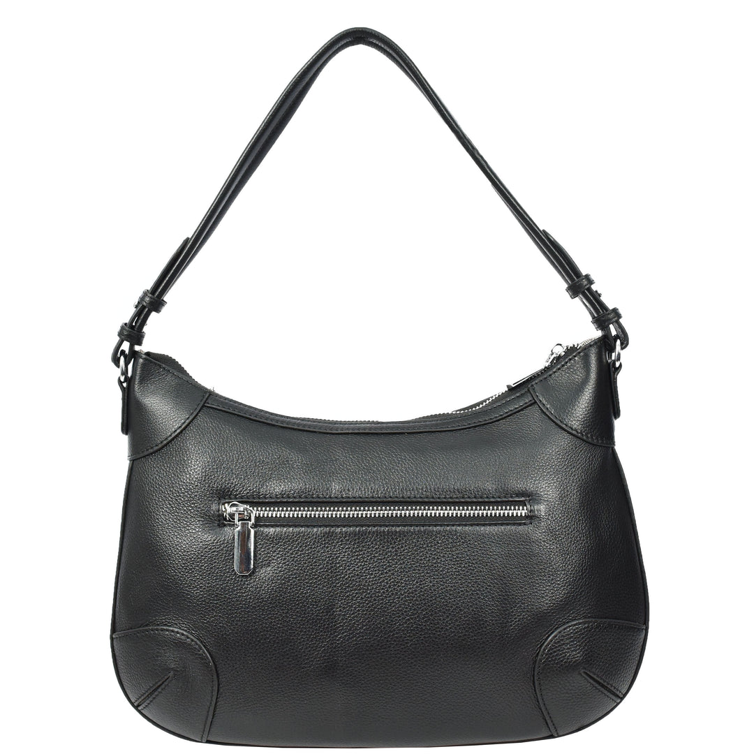 Womens Real Leather Shoulder Bag Classic Cross Body Design Josephine Black