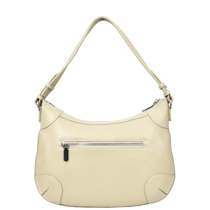 Womens Real Leather Shoulder Bag Classic Cross Body Design Josephine Taupe-2