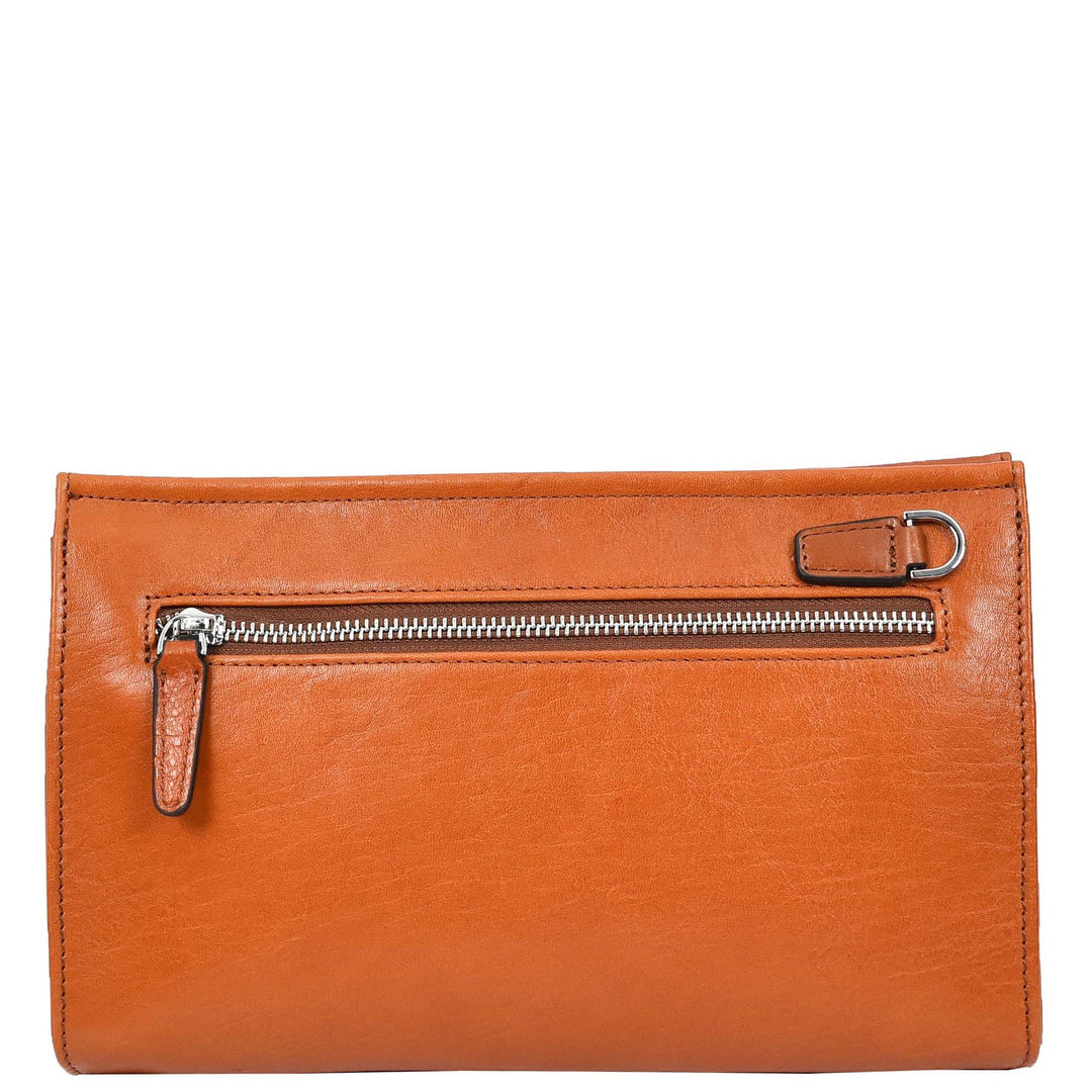 Mens Real Leather Wrist Bag Organiser Cross Body Style Suva Tan-2