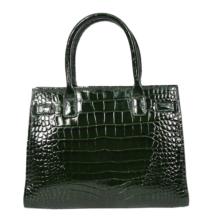 Women Real Leather Handbag Mid Size Organiser Top-Handle Handbag Noelle Green-2