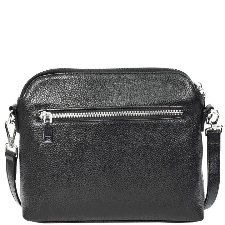 Womens Real Leather Cross Body Bag Classic Sling Style Skye Black-2