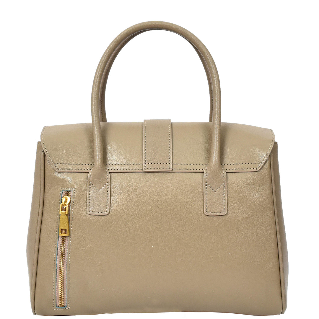 Women's Real Leather Shoulder Bag Large Size Classic Style Tacoma Grey-2