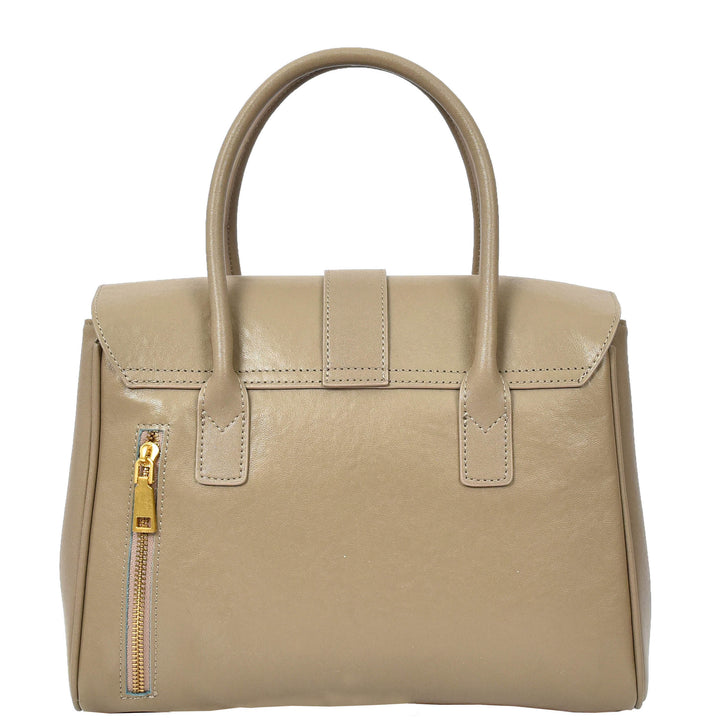 Women's Real Leather Shoulder Bag Large Size Classic Style Tacoma Grey-2