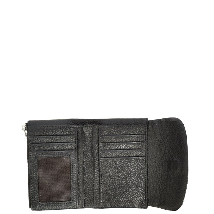 Womens Real Leather Purse Snake-Print Clutch Wallet HOL8833 Black