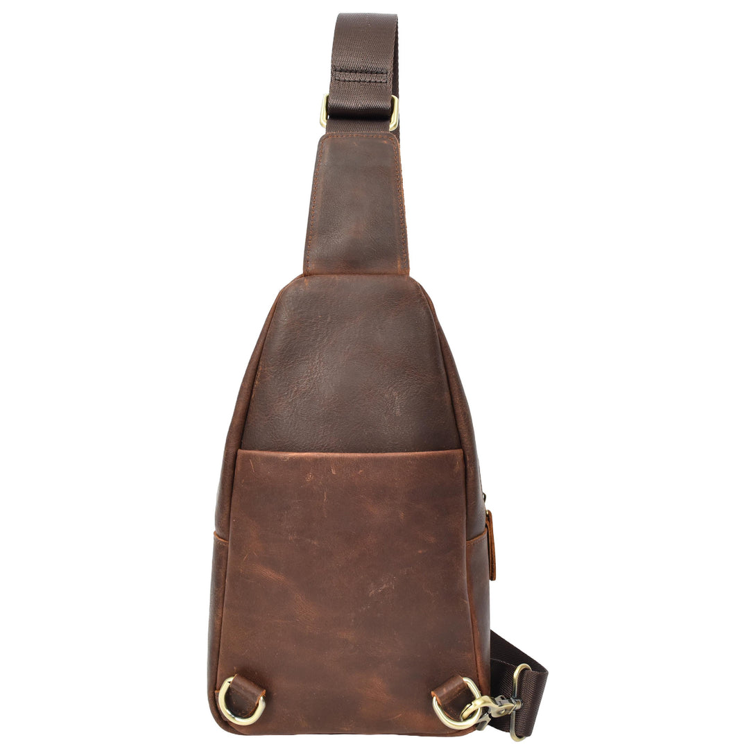 Real Leather Cross Body Chest Bag Phoenix Rust Brown-2
