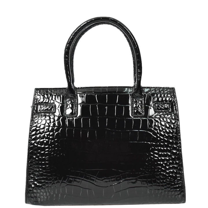 Women Real Leather Handbag Mid Size Organiser Top-Handle Handbag Noelle Black-2