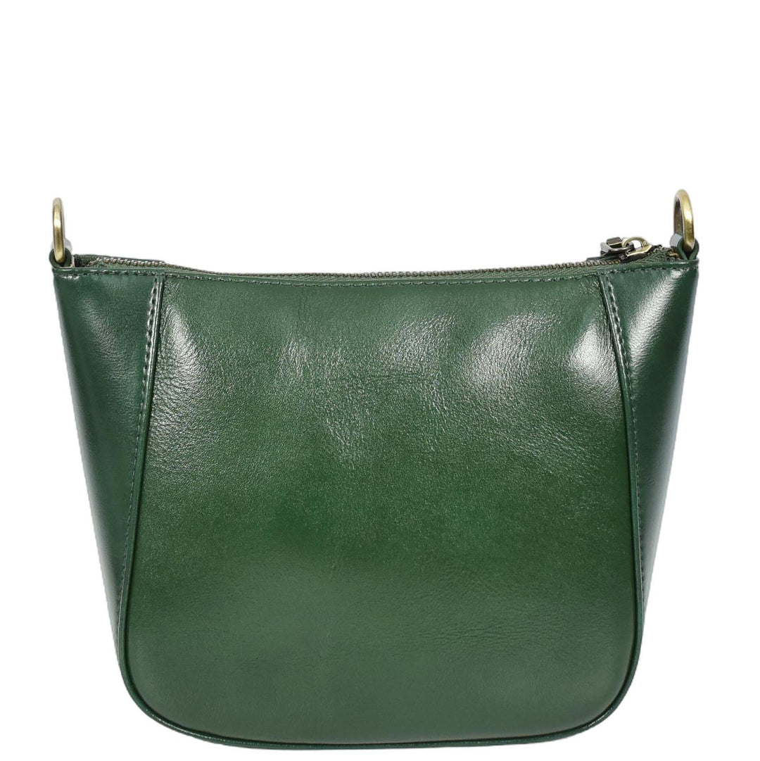 Womens Real Leather Cross Body Bag Small Size Sling Pouch Catherine Green-3