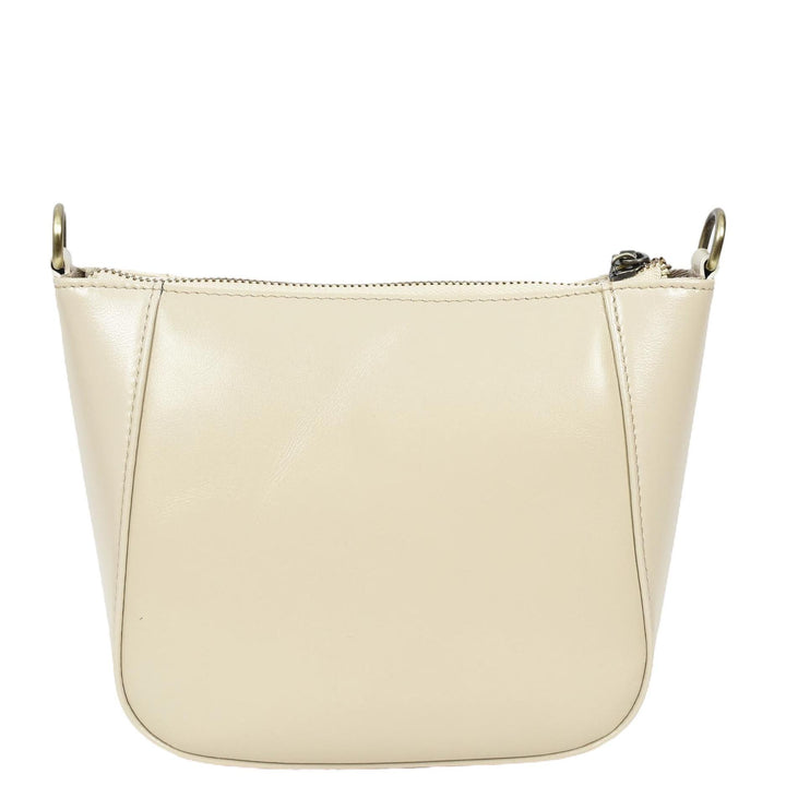 Womens Real Leather Cross Body Bag Small Size Sling Pouch Catherine White-3