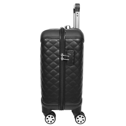 Four Wheel Pilot Case Quilted Lightweight Cabin Bag Nomad Black-3