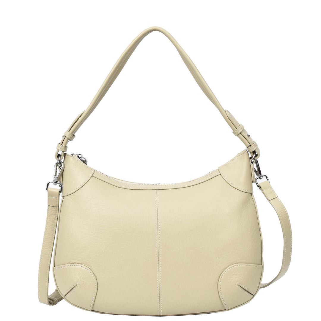 Womens Real Leather Shoulder Bag Classic Cross Body Design Josephine Taupe-3