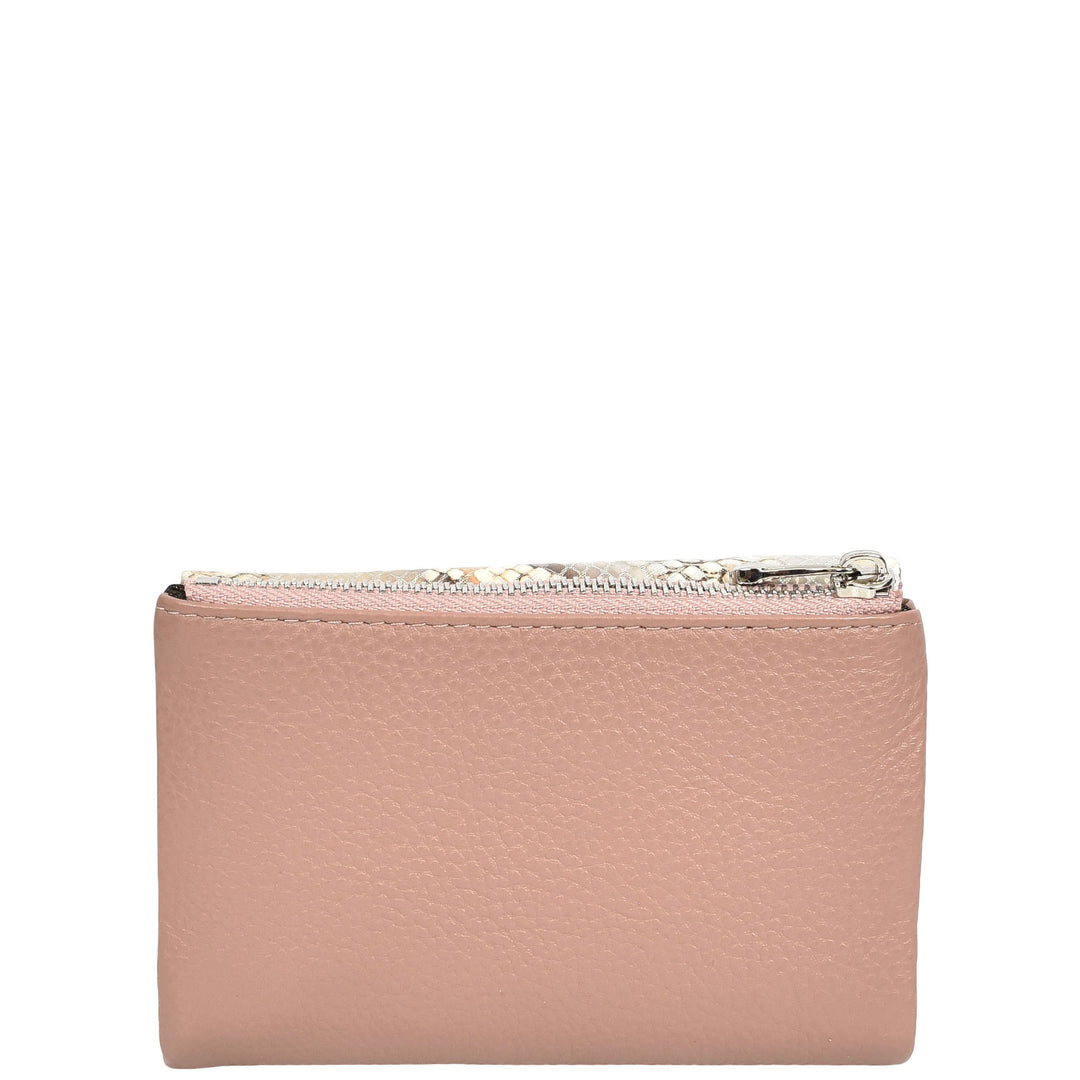 Womens Real Leather Purse Snake-Print Clutch Wallet HOL8833 Lilac