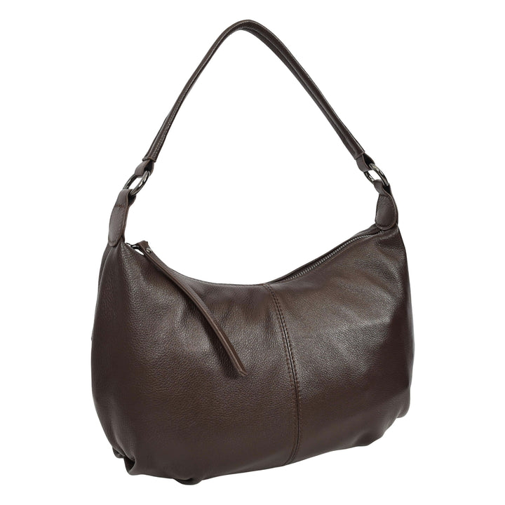 Womens Real Leather Shoulder Bag 2-in-1 Cross Body Casual Style Hobo Callie Brown