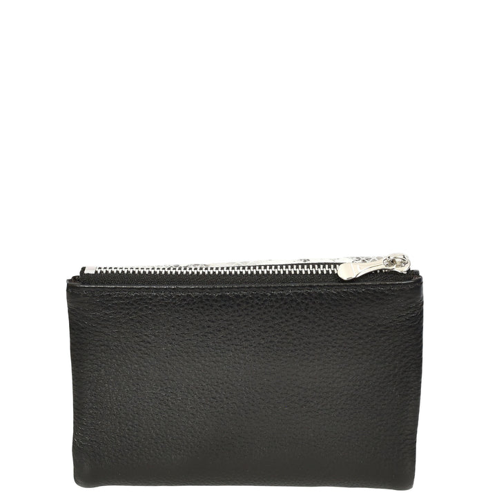 Womens Real Leather Purse Snake-Print Clutch Wallet HOL8833 Black