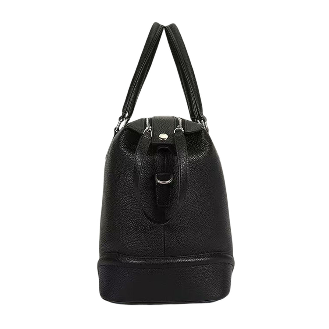 Real Leather Holdall Travel Duffle Weekender Bag Cabin Size Braylen Black