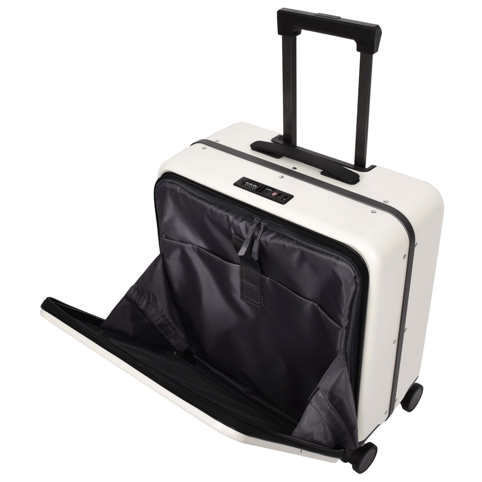 Four Wheeled Pilot Case Hard Shell Lightweight Cabin Bag Maverick White-4