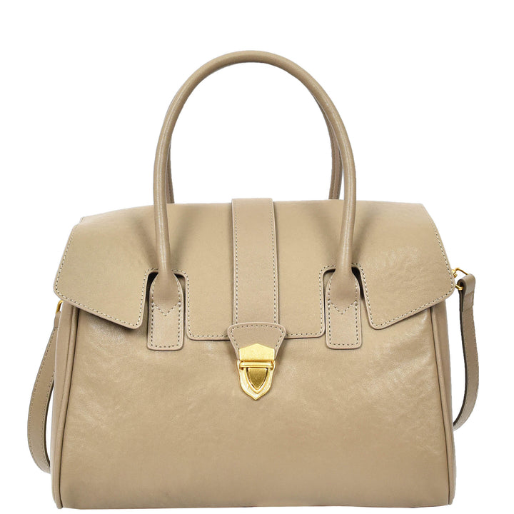 Women's Real Leather Shoulder Bag Large Size Classic Style Tacoma Grey