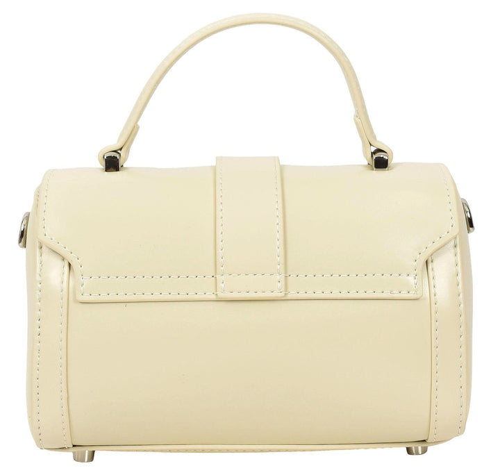 Women's Glazed Leather Handbag Mini Size Fashion Bag Top Handle HOL2613 Off-White