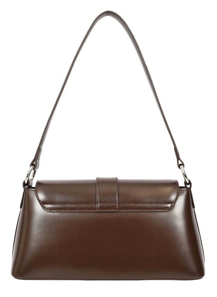 Women's Glazed Leather Small Handbag 2-in-1 Style Xyla Brown