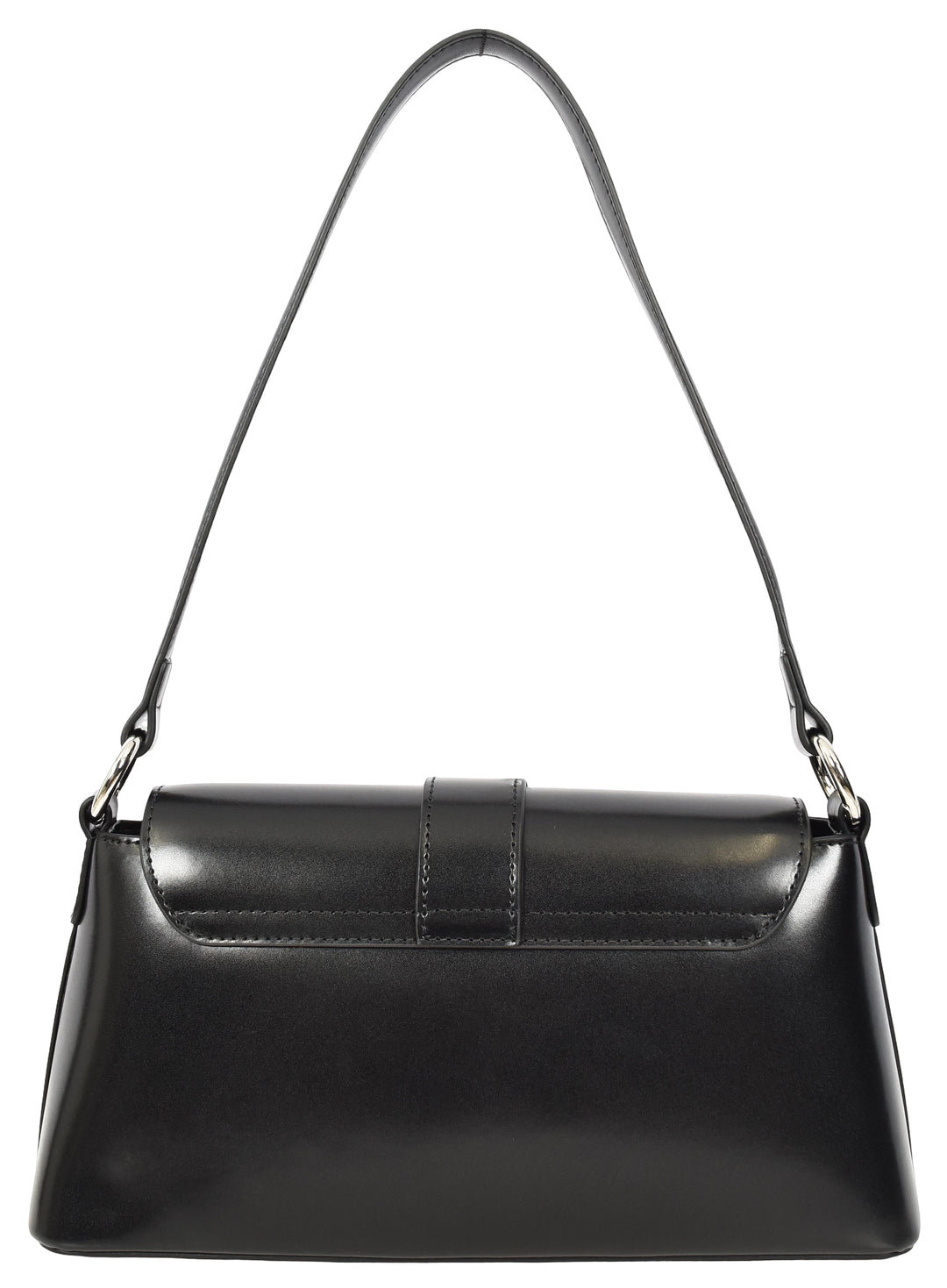 Women's Glazed Leather Small Handbag 2-in-1 Style Xyla Black