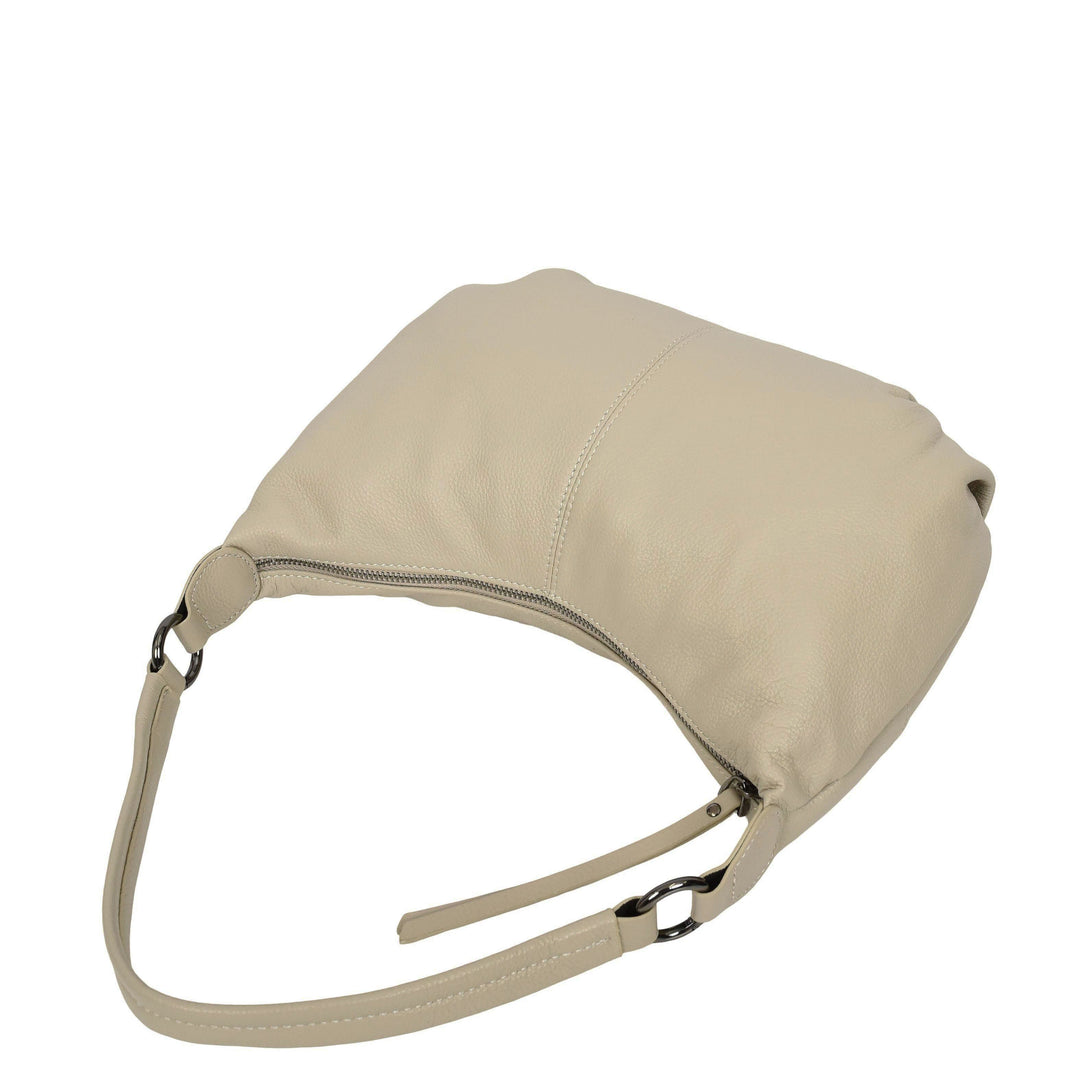 Womens Real Leather Shoulder Bag 2-in-1 Cross Body Casual Style Hobo Callie Taupe