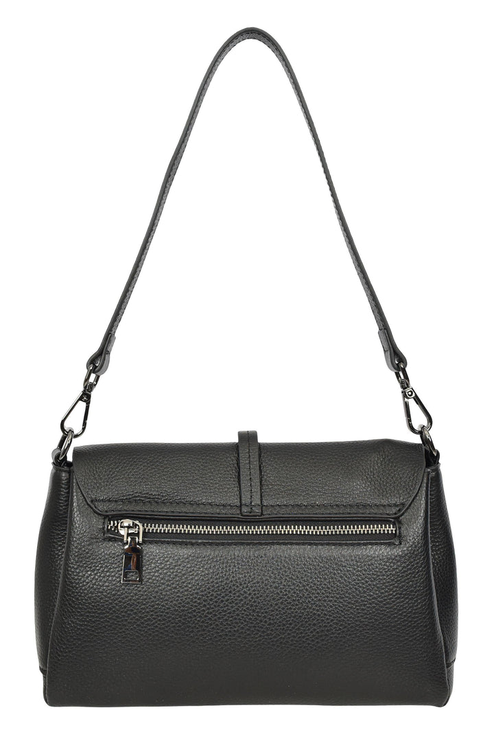 Women's Premium Leather Shoulder Bag 2-in-1 Style Handbag  Zelia Black