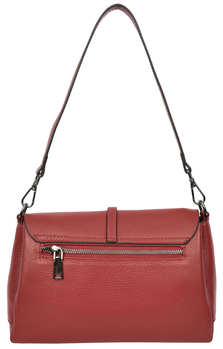 Women's Premium Leather Shoulder Bag 2-in-1 Style Handbag  Zelia Red