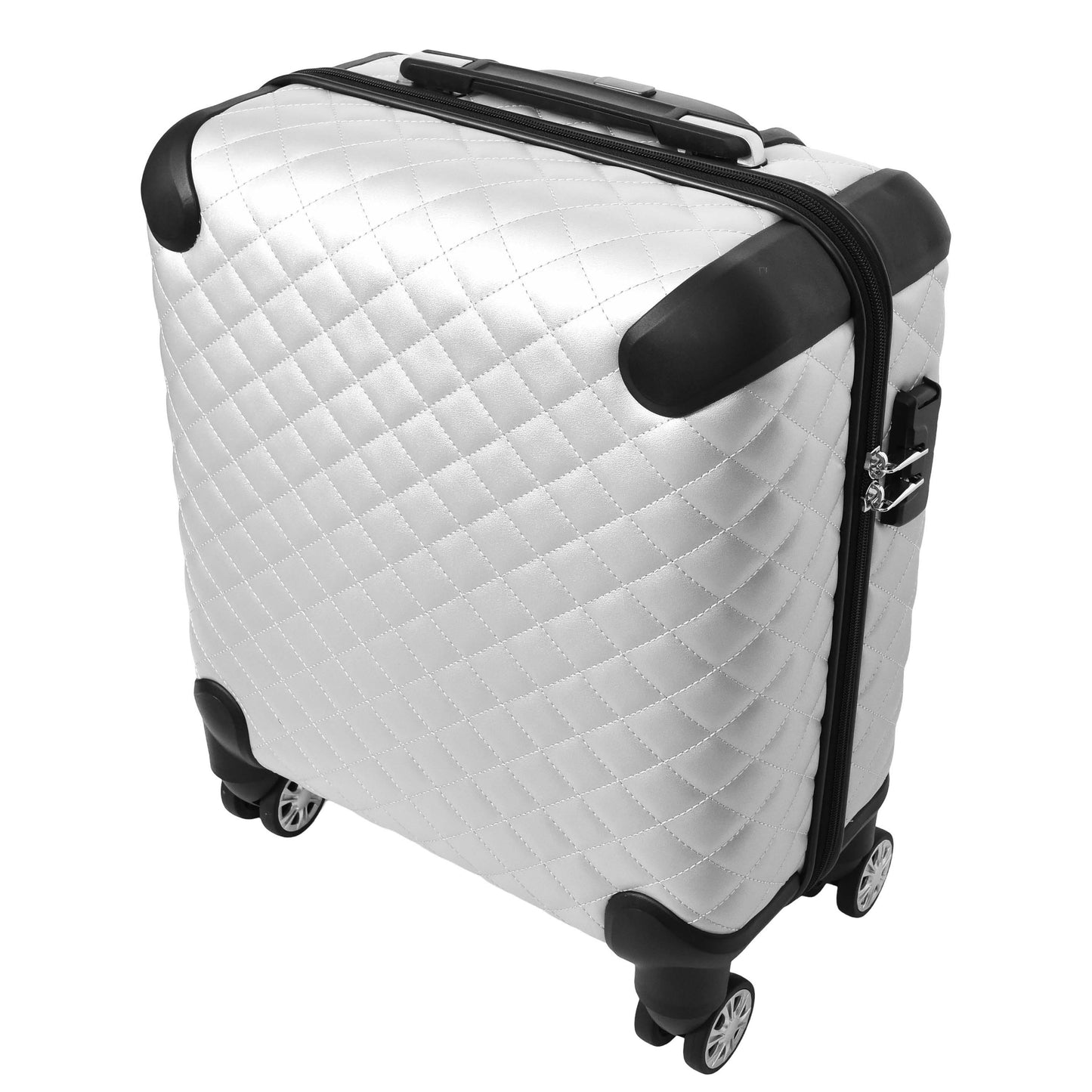 Four Wheel Pilot Case Quilted Lightweight Cabin Bag Nomad Silver-5