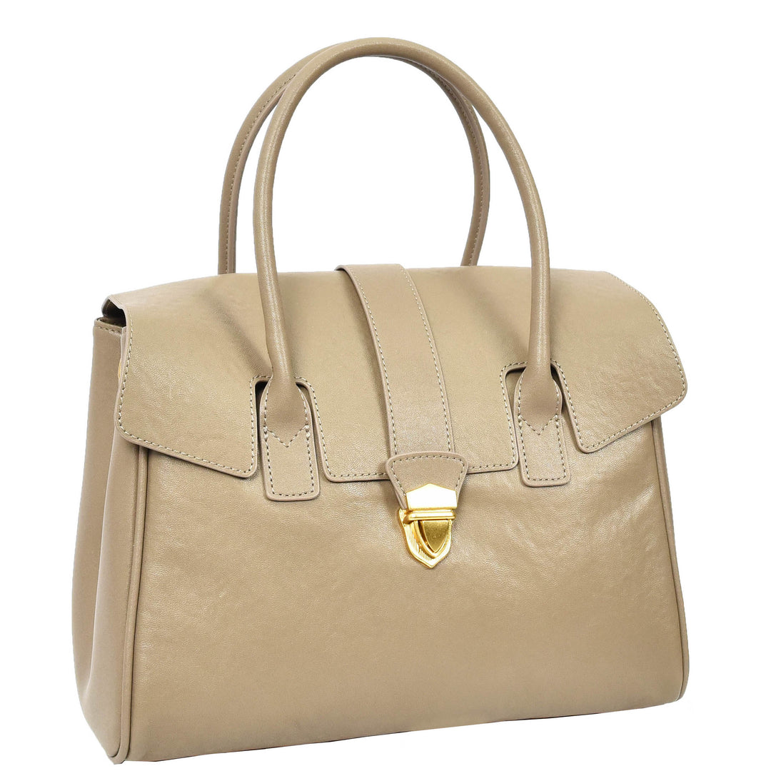 Women's Real Leather Shoulder Bag Large Size Classic Style Tacoma Grey-4