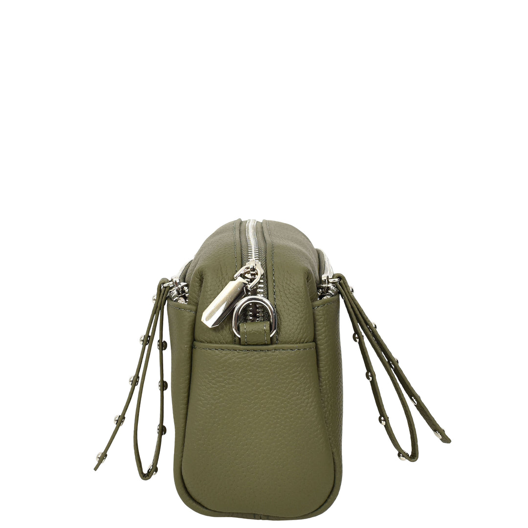 Womens Real Leather Small Shoulder Crossbody Bag Casual Pouch Zeno Green