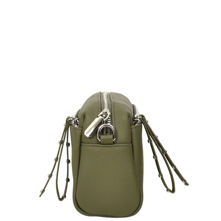 Womens Real Leather Small Shoulder Crossbody Bag Casual Pouch Zeno Green