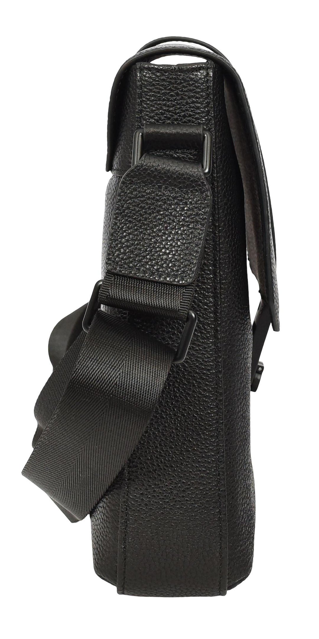 Men's Real Leather Crossbody Messenger Bag Elian Black