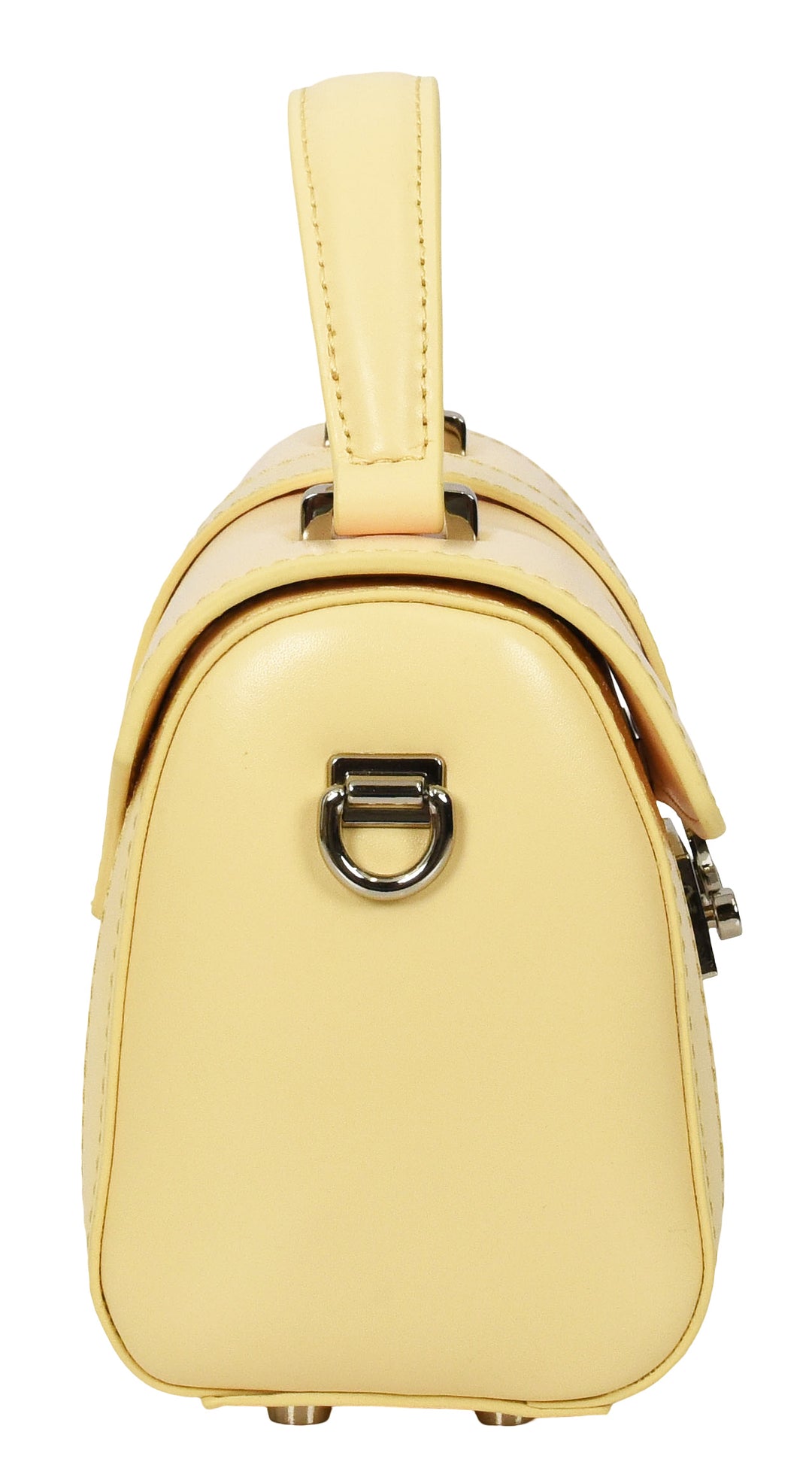 Women's Glazed Leather Handbag Mini Size Fashion Bag Top Handle HOL2613 Yellow