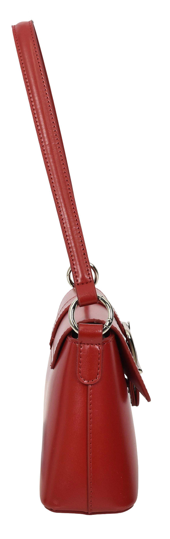Women's Glazed Leather Small Handbag 2-in-1 Style Xyla Red