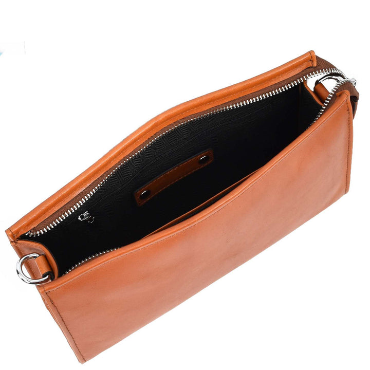 Mens Real Leather Wrist Bag Organiser Cross Body Style Suva Tan-6