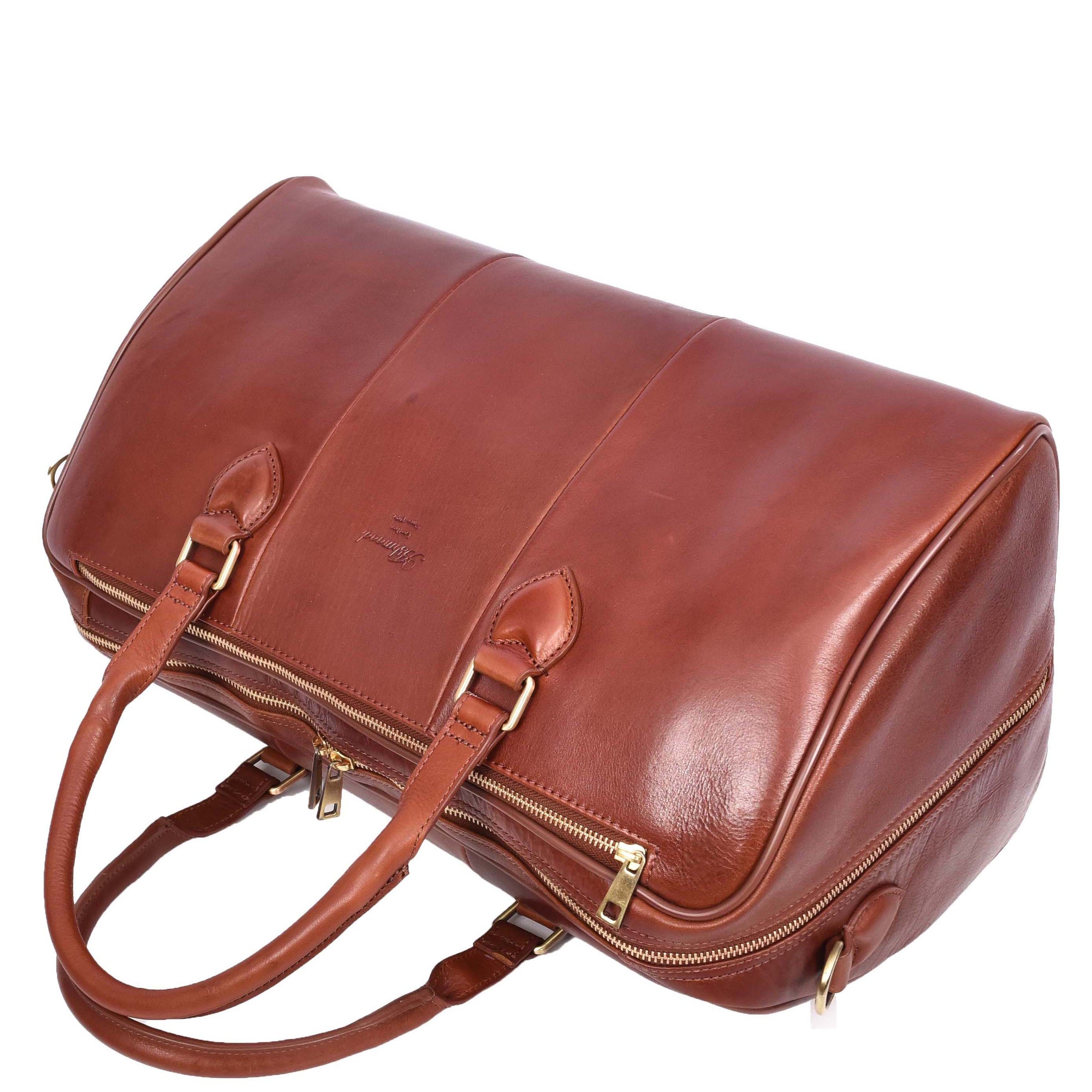Real Leather Holdall Weekend Travel Duffle Bag Tan House of Leather