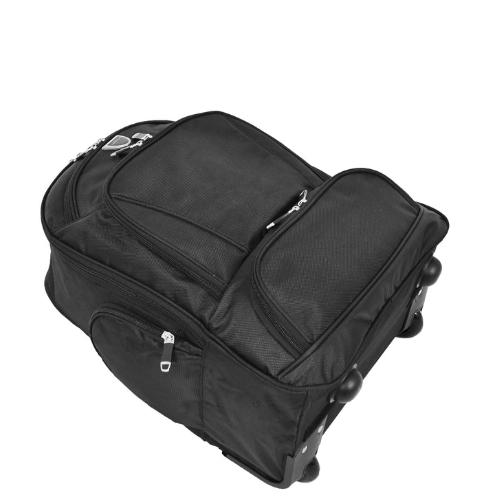 Backpack With Wheels Telescopic Handle Hiking Camping Outdoor Rucksack HT63 Black-6