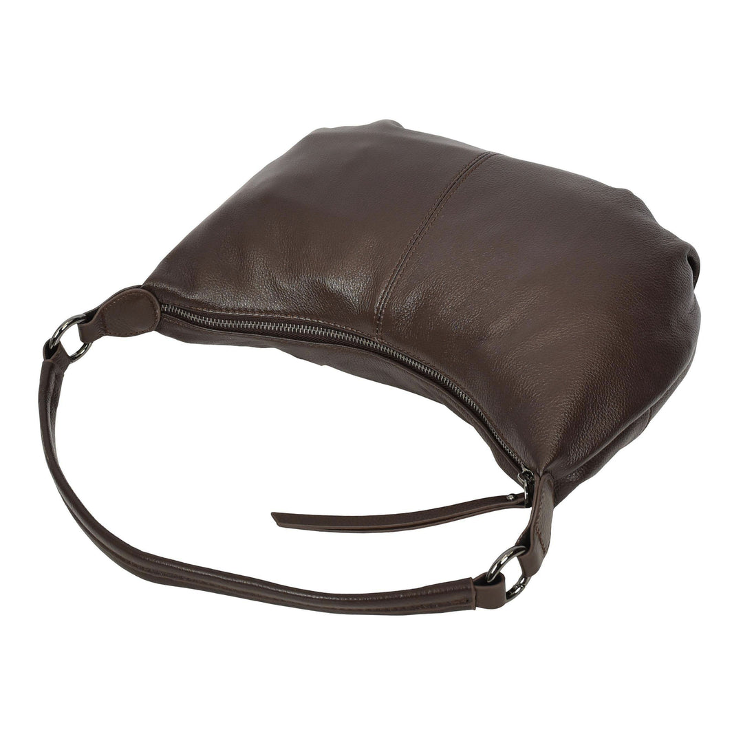 Womens Real Leather Shoulder Bag 2-in-1 Cross Body Casual Style Hobo Callie Brown