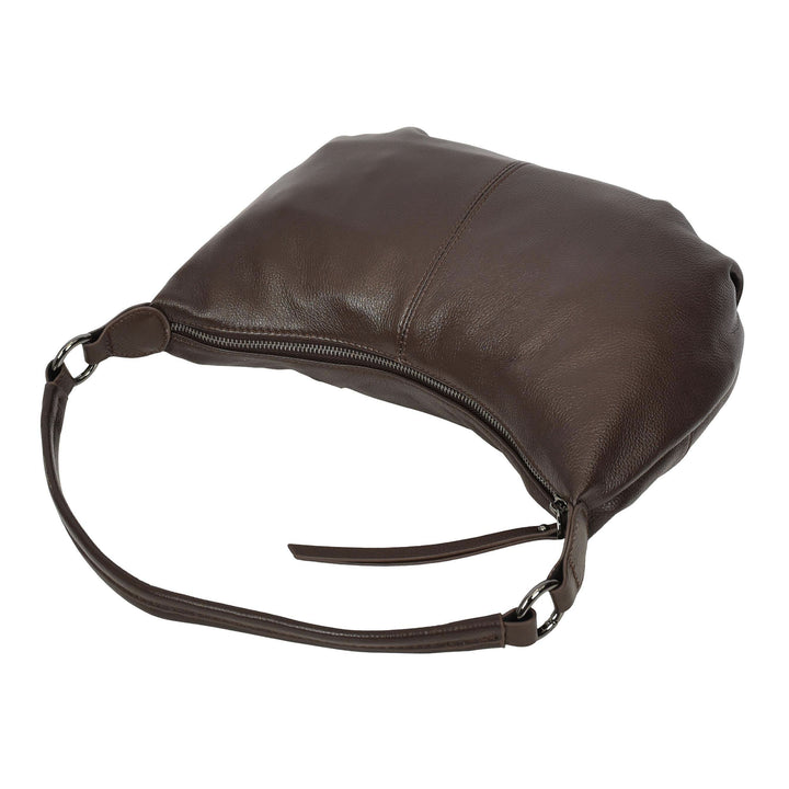 Womens Real Leather Shoulder Bag 2-in-1 Cross Body Casual Style Hobo Callie Brown