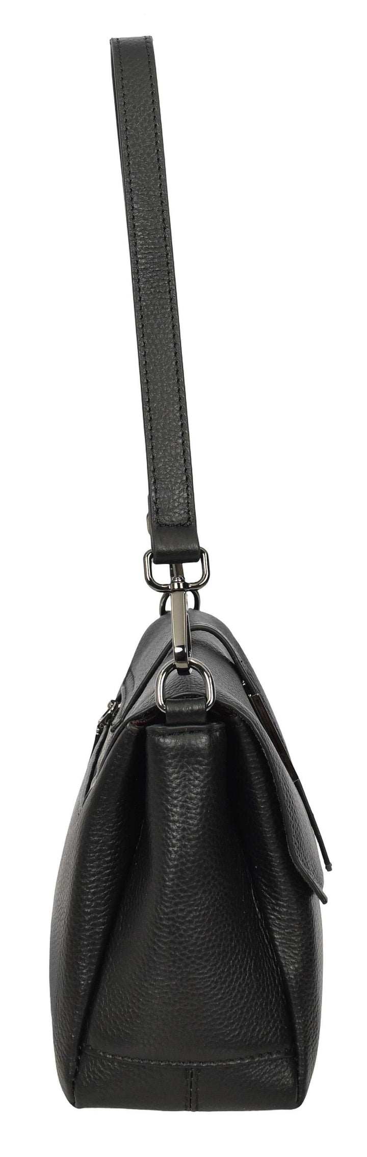 Women's Premium Leather Shoulder Bag 2-in-1 Style Handbag  Zelia Black