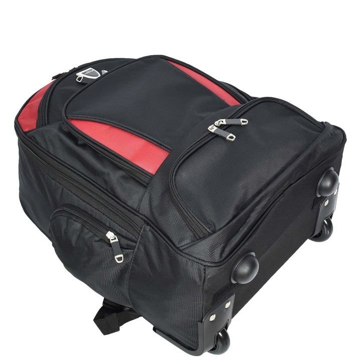 Backpack With Wheels Telescopic Handle Hiking Camping Outdoor Rucksack HT63 Red-6